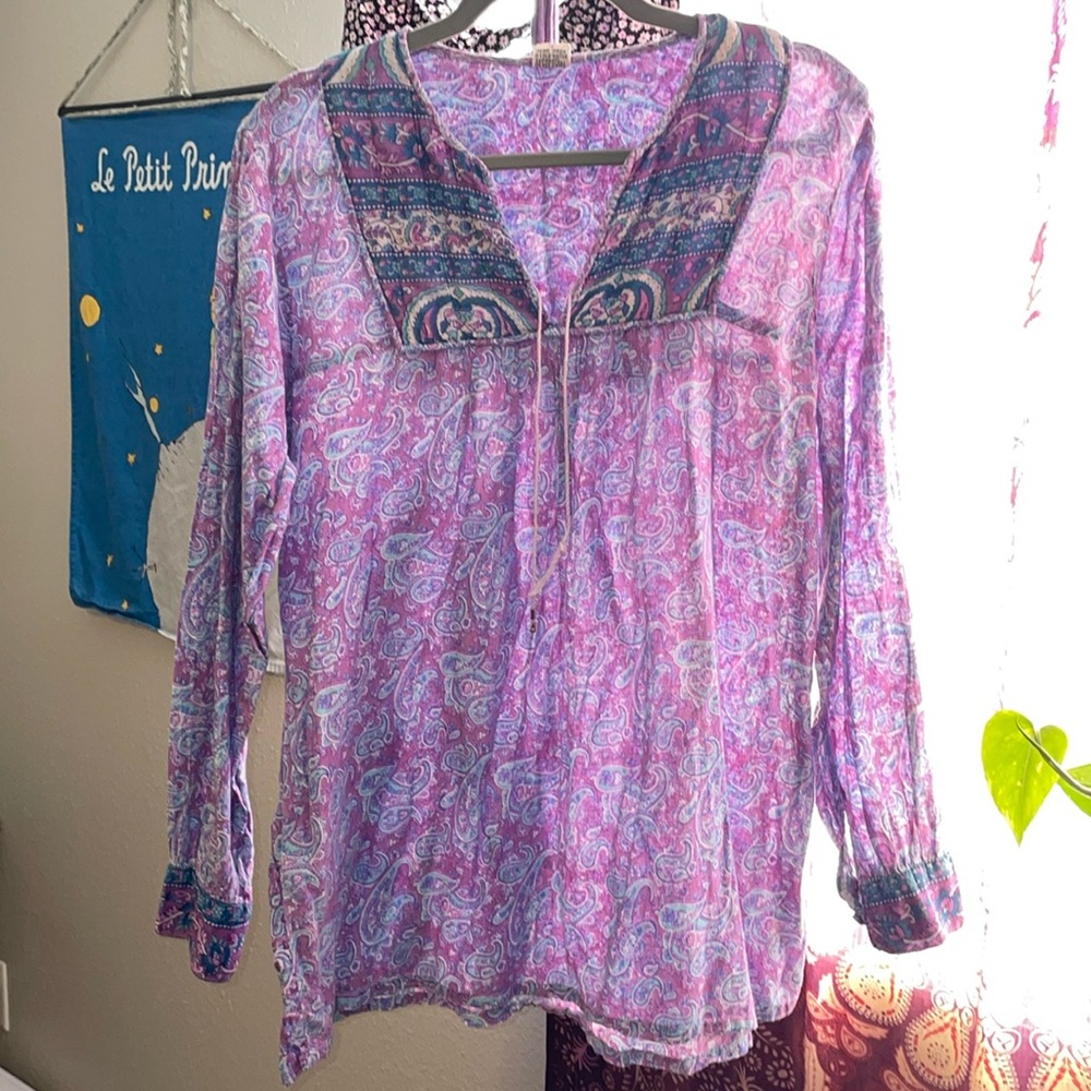 EUC ORIGINAL & VINTAGE GEETA Peasant top SIZE M Hand wash only